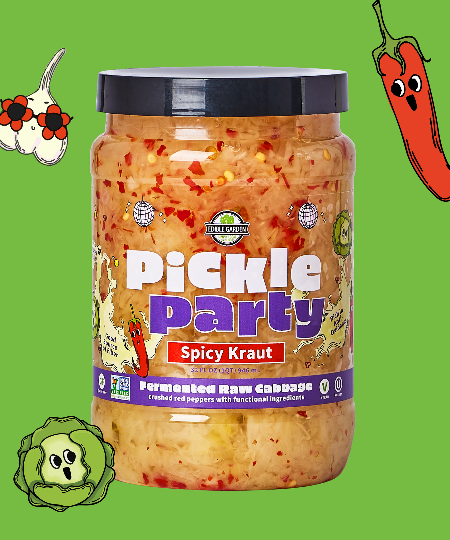 Edible Garden Pickle Party - Fermented Spicy Kraut
