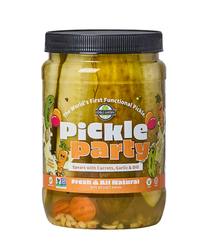 Edible Garden Pickle Party - Fresh & All Natural Spears with Carrots, Garlic & Dill