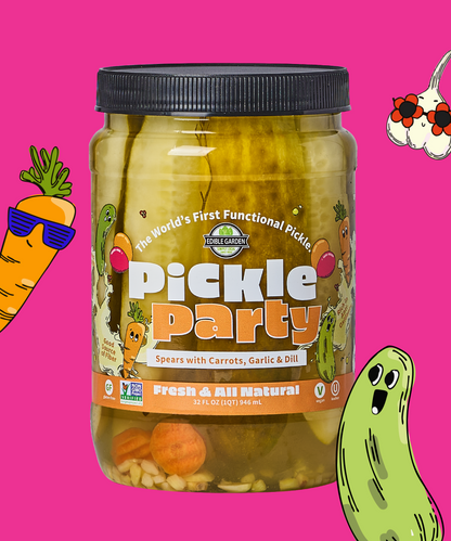 Edible Garden Pickle Party - Fresh & All Natural Spears with Carrots, Garlic & Dill